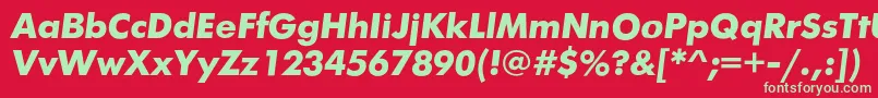 FuturafuturiscBolditalic Font – Green Fonts on Red Background