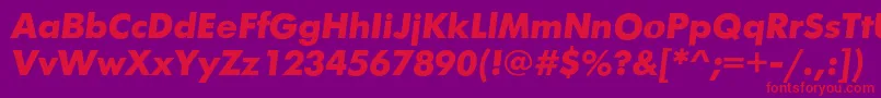 FuturafuturiscBolditalic Font – Red Fonts on Purple Background