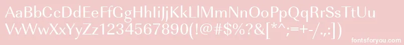 Urwimperialt-Schriftart – Weiße Schriften auf rosa Hintergrund