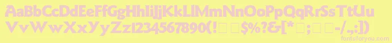 GoudyBlack Font – Pink Fonts on Yellow Background