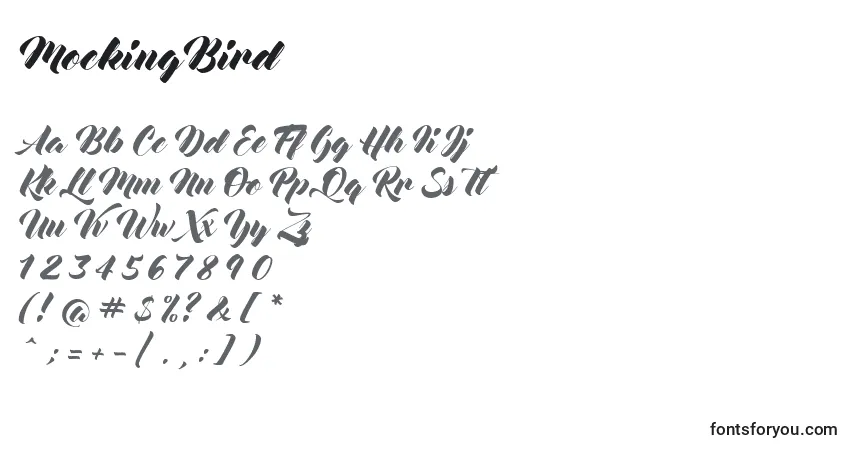 Schriftart MockingBird – Alphabet, Zahlen, spezielle Symbole