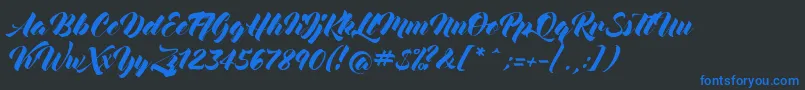 MockingBird Font – Blue Fonts on Black Background