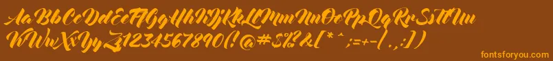 MockingBird Font – Orange Fonts on Brown Background