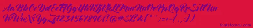 fuente MockingBird – Fuentes Moradas Sobre Fondo Rojo