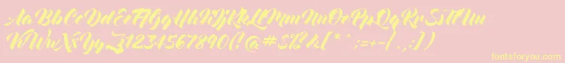 MockingBird Font – Yellow Fonts on Pink Background