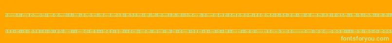 Bin01st-Schriftart – Grüne Schriften auf orangefarbenem Hintergrund