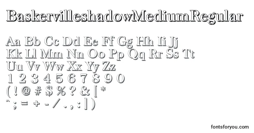 Шрифт BaskervilleshadowMediumRegular – алфавит, цифры, специальные символы
