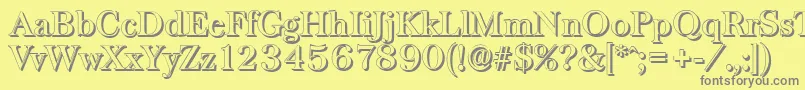 BaskervilleshadowMediumRegular-Schriftart – Graue Schriften auf gelbem Hintergrund