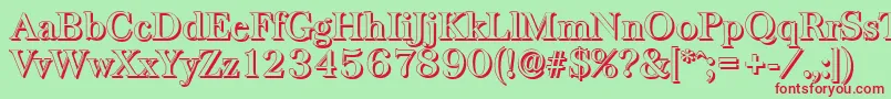 BaskervilleshadowMediumRegular Font – Red Fonts on Green Background