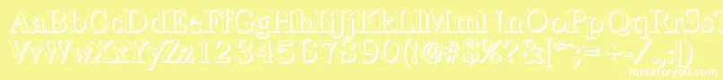 BaskervilleshadowMediumRegular Font – White Fonts on Yellow Background