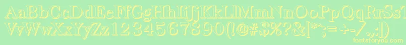 BaskervilleshadowMediumRegular Font – Yellow Fonts on Green Background