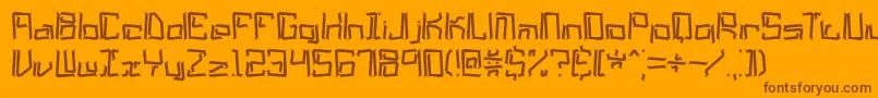 LyneousBrk Font – Brown Fonts on Orange Background