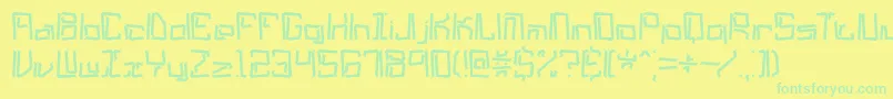 LyneousBrk Font – Green Fonts on Yellow Background