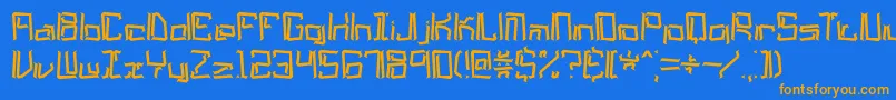 LyneousBrk Font – Orange Fonts on Blue Background
