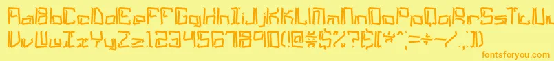 LyneousBrk Font – Orange Fonts on Yellow Background