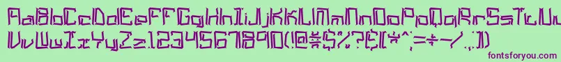 LyneousBrk Font – Purple Fonts on Green Background