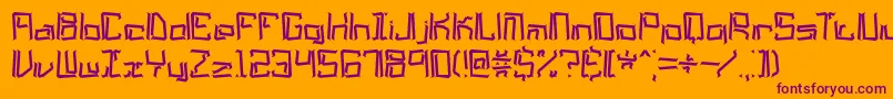 LyneousBrk Font – Purple Fonts on Orange Background