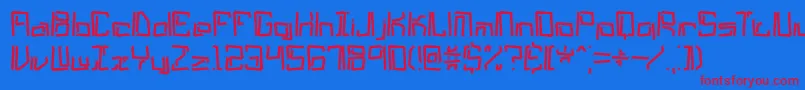 LyneousBrk Font – Red Fonts on Blue Background