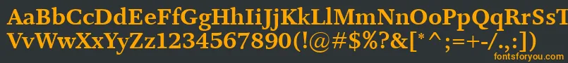 フォントResPublicaBold – 黒い背景にオレンジの文字