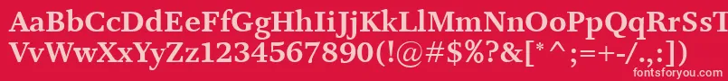 フォントResPublicaBold – 赤い背景にピンクのフォント