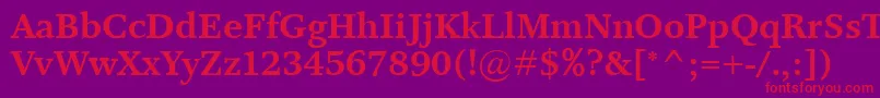 フォントResPublicaBold – 紫の背景に赤い文字