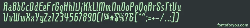 フォントComonsLight – 黒い背景に緑の文字