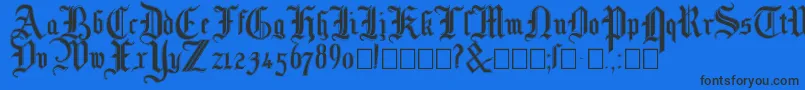 Mottisfontno3 Font – Black Fonts on Blue Background