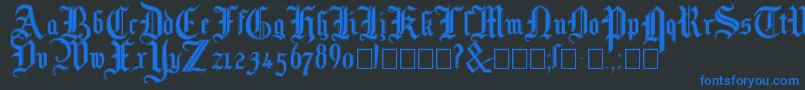 Mottisfontno3 Font – Blue Fonts on Black Background