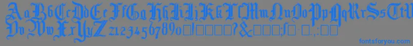 Mottisfontno3-Schriftart – Blaue Schriften auf grauem Hintergrund