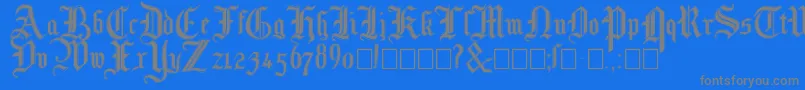 フォントMottisfontno3 – 青い背景に灰色の文字