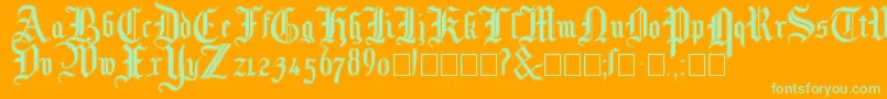 Mottisfontno3 Font – Green Fonts on Orange Background