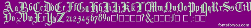 Mottisfontno3 Font – Green Fonts on Purple Background