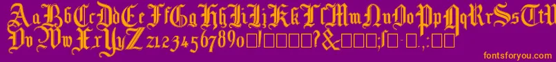 Mottisfontno3 Font – Orange Fonts on Purple Background