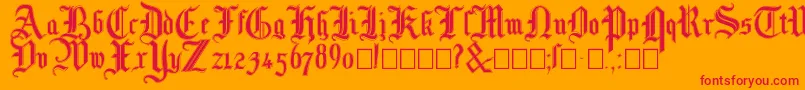 Mottisfontno3 Font – Red Fonts on Orange Background