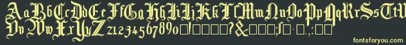 フォントMottisfontno3 – 黒い背景に黄色の文字