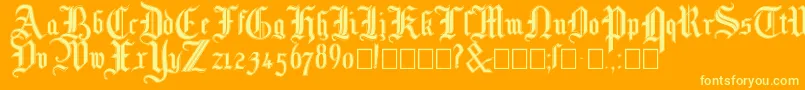 Mottisfontno3 Font – Yellow Fonts on Orange Background