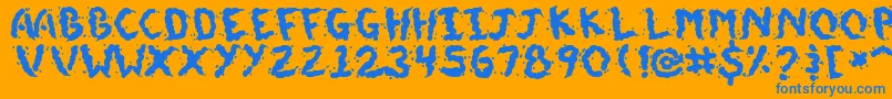 DoggieDoodie Font – Blue Fonts on Orange Background