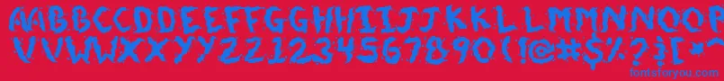 Шрифт DoggieDoodie – синие шрифты на красном фоне