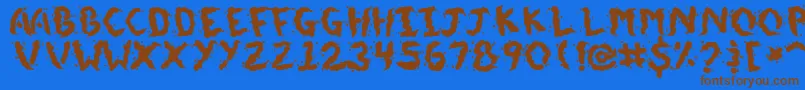 DoggieDoodie Font – Brown Fonts on Blue Background