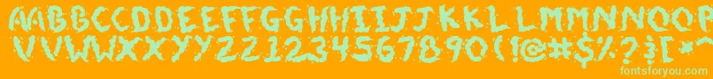 DoggieDoodie Font – Green Fonts on Orange Background