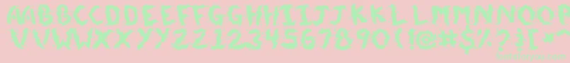 フォントDoggieDoodie – ピンクの背景に緑の文字