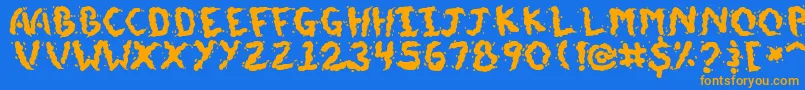 DoggieDoodie Font – Orange Fonts on Blue Background