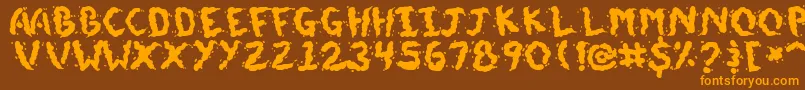DoggieDoodie Font – Orange Fonts on Brown Background