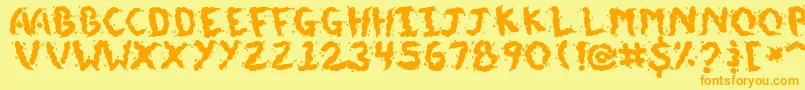 DoggieDoodie Font – Orange Fonts on Yellow Background