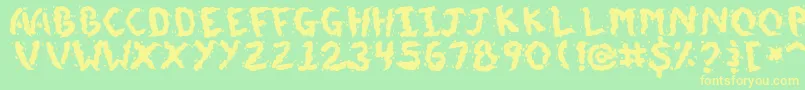 DoggieDoodie Font – Yellow Fonts on Green Background