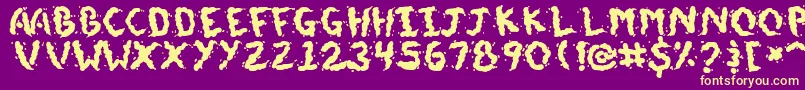 DoggieDoodie Font – Yellow Fonts on Purple Background