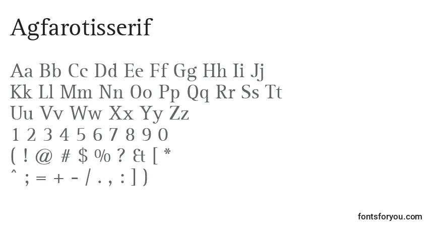 Agfarotisserifフォント–アルファベット、数字、特殊文字