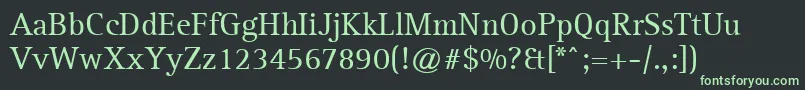 フォントAgfarotisserif – 黒い背景に緑の文字