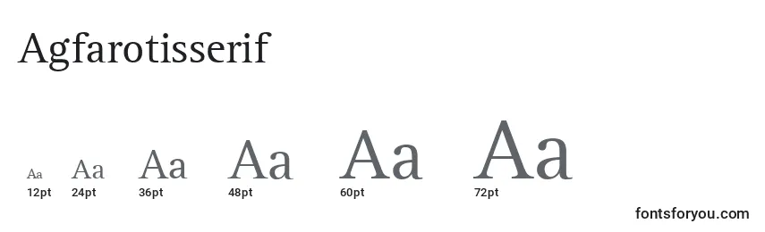 Размеры шрифта Agfarotisserif