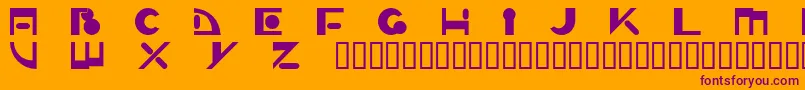 フォントZippy – オレンジの背景に紫のフォント